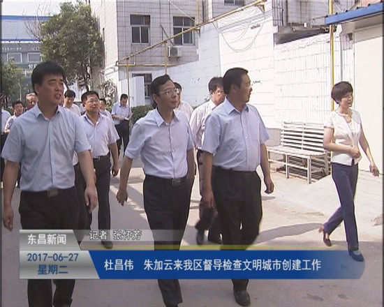 杜昌伟、朱加云来我区督导检查文明城市创建工作