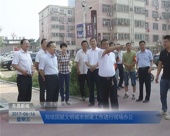 刘培国就文明城市创建工作进行现场办公