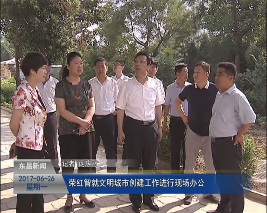 荣红智就文明城市创建工作进行现场办公