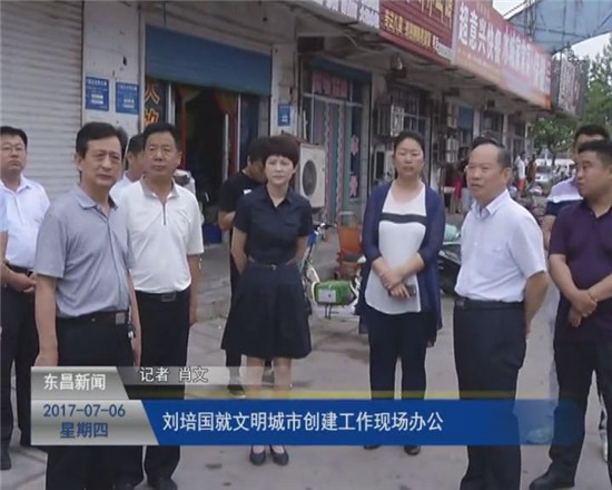刘培国就文明城市创建工作现场办公