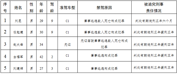 这辈子别想再开车了！聊城这5人肇事逃逸终身禁驾