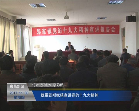 魏雷到郑家镇宣讲党的十九大精神