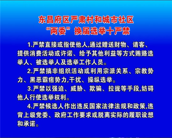东昌府区严肃村和城市社区“两委”换届选举十严禁