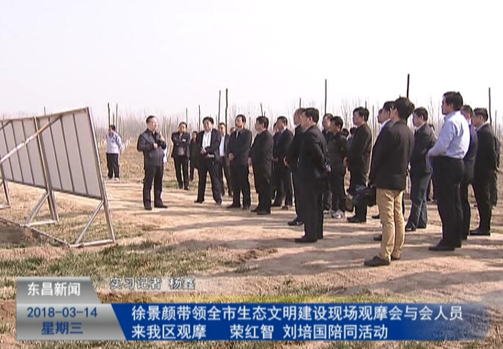 徐景颜带领全市生态文明建设现场观摩会与会人员来我区观摩 荣红智、刘培国陪同活动