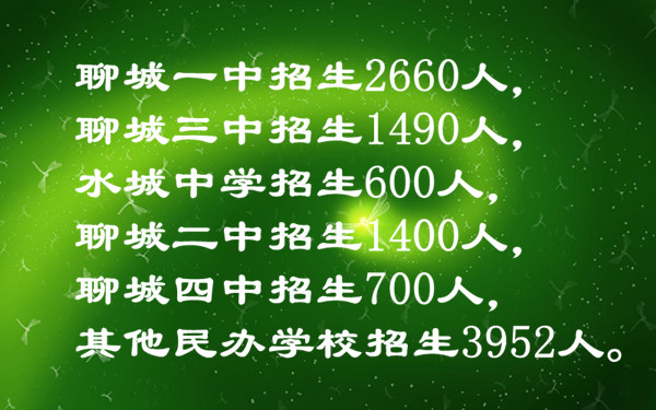 聊城:今年全市普通高中招生计划3.6万人 聊城一中招2660人