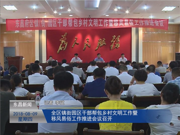 全区镇街园区干部帮包乡村文明工作暨移风易俗工作推进会议召开