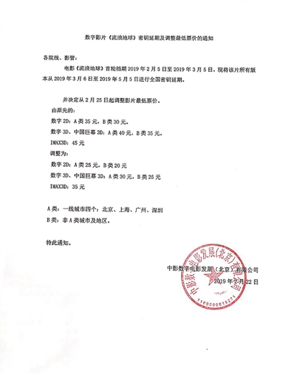 《流浪地球》降价延档 票房恐难超《战狼2》