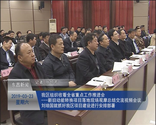 我区组织收看全省重点工作推进会——新旧动能转换项目落地现场观摩总结交流视频会议  刘培国就抓好我区项目建设进行安排部署
