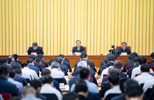 3月20日，中共中央政治局常委、中央巡视工作领导小组组长赵乐际在北京出席全国巡视工作会议暨十九届中央第三轮巡视动员部署会并讲话。新华社记者 翟健岚 摄 图片来源：新华网
