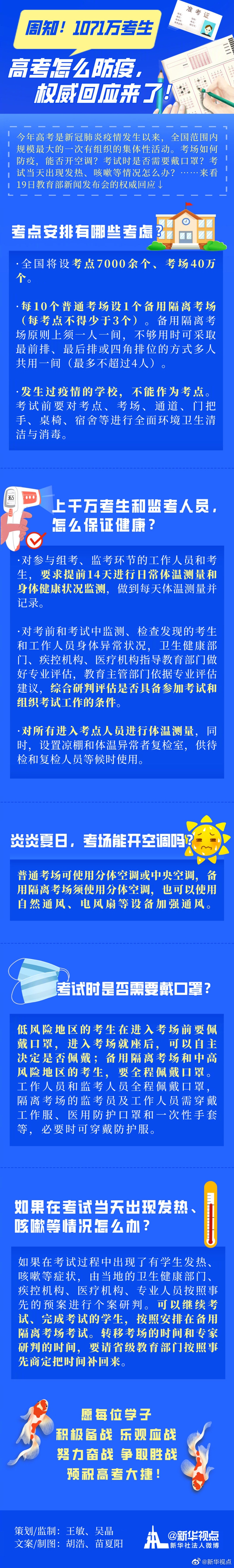 周知！1071万考生，高考怎么防疫，权威回应来了！