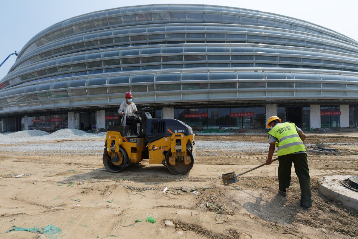 记者探访北京冬奥场馆建设施工