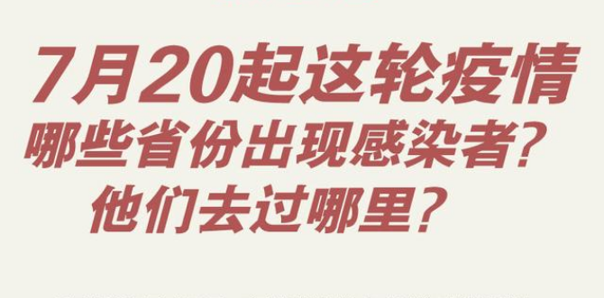 7月20日起这轮疫情，哪些省份出现感染者？他们去过哪里？