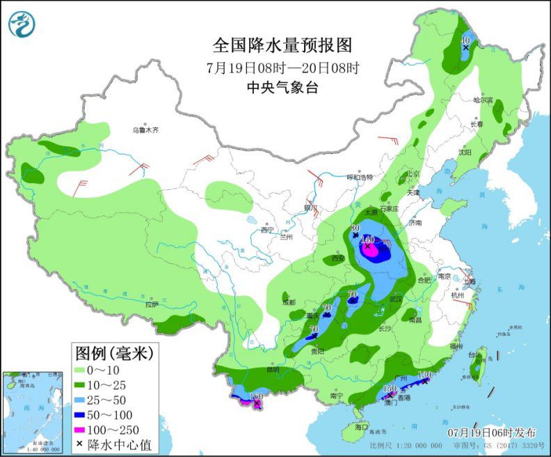 华北南部黄淮等地有强降水 热带低压发展并影响华南沿海