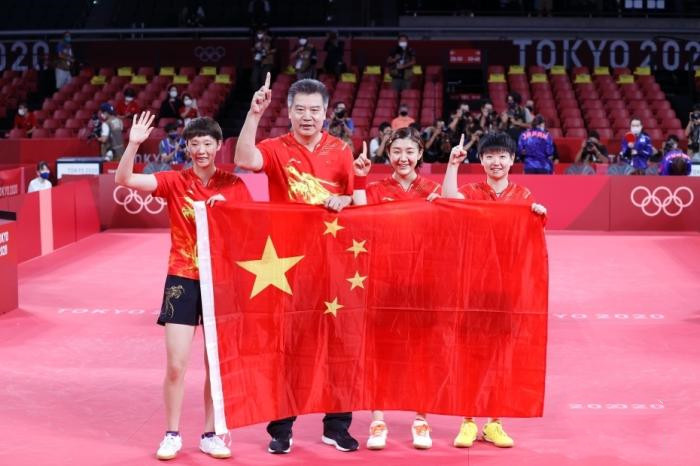 全国妇联授予杨倩等26名女运动员全国三八红旗手、中国女子乒乓球队全国三八红旗集体称号