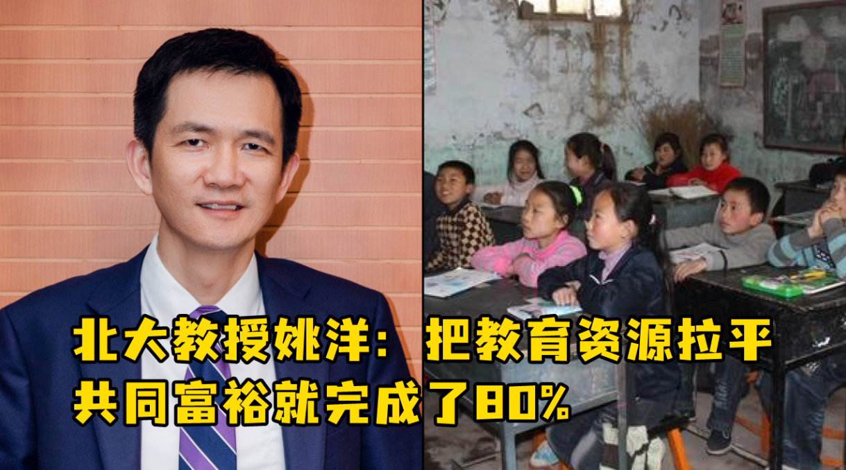 北大教授姚洋：把教育资源拉平，共同富裕就完成了80%