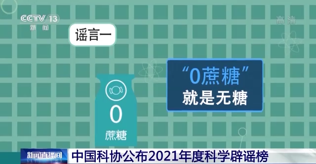 0蔗糖”就是无糖？2021年度科学辟谣榜来了