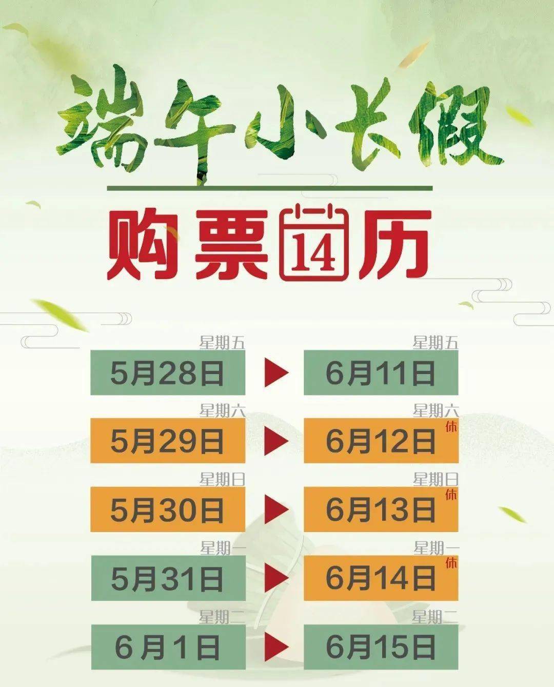 端午假期首日火车票今起开售
