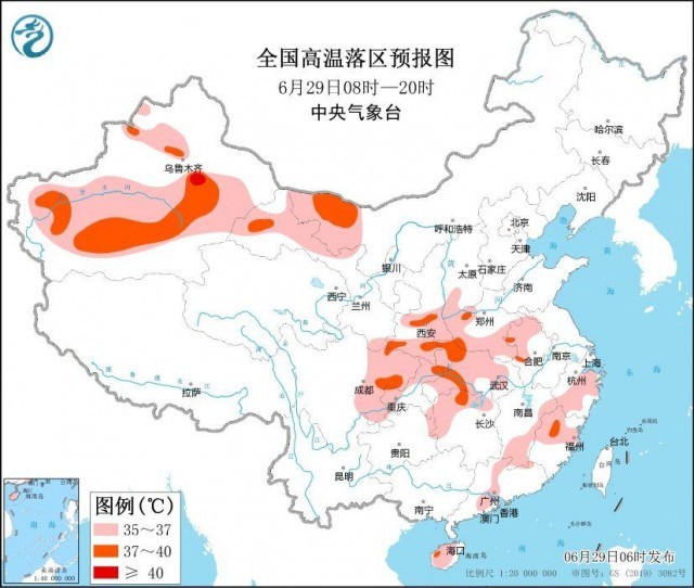 高温！16省区市部分地区有35℃至36℃高温天气
