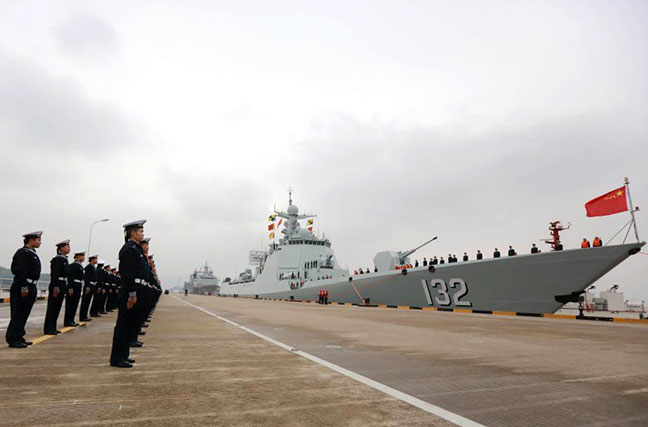 中国海军第41批护航编队完成任务返回舟山[组图]