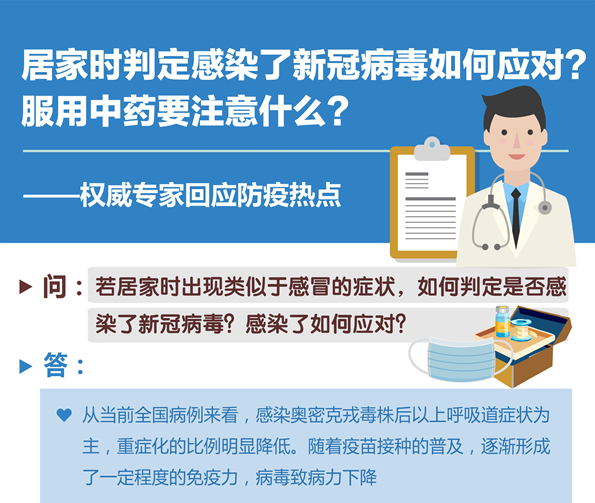 居家时判定感染了新冠病毒如何应对？服用中药要注意什么？——权威专家回应防疫热点