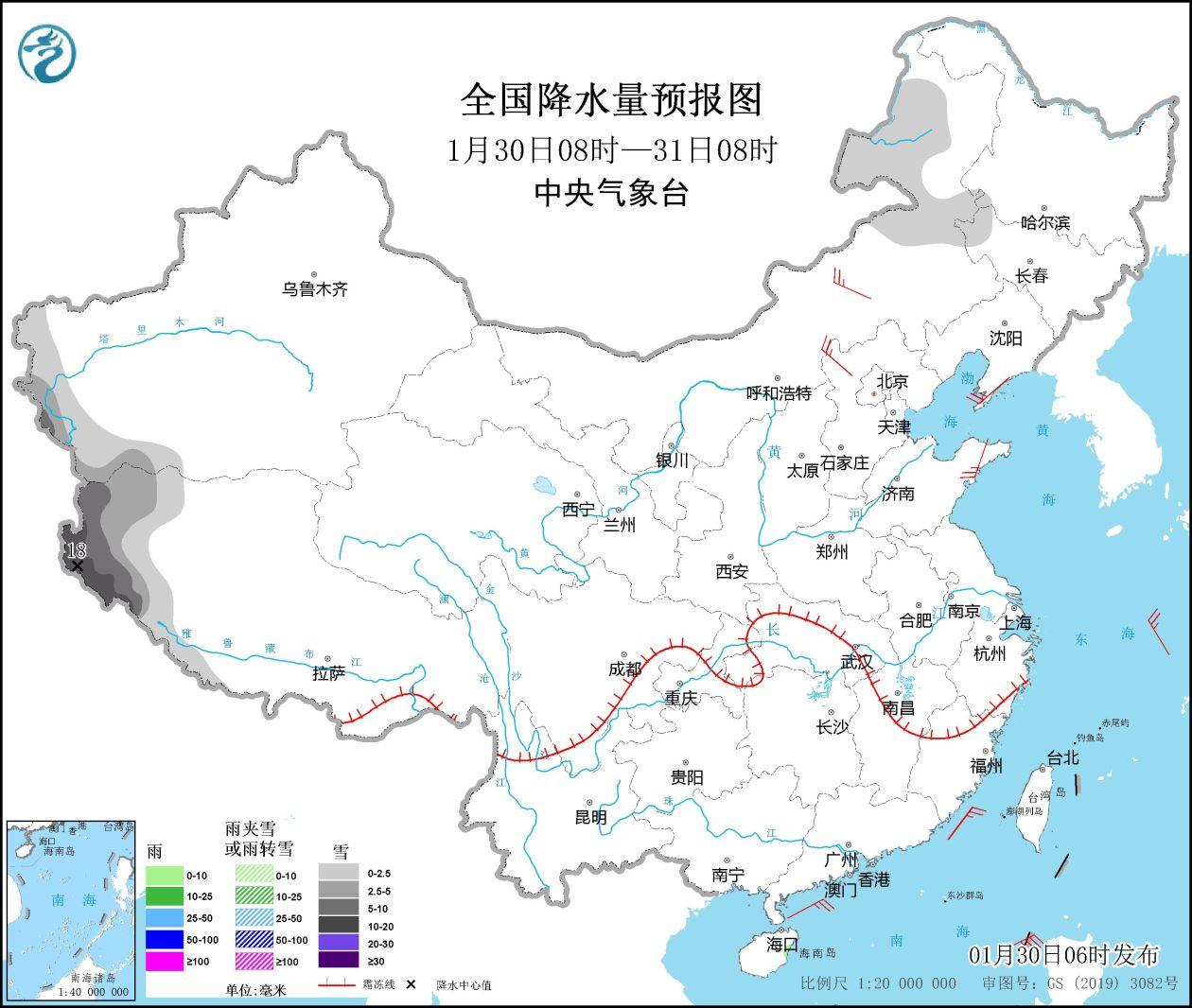 中央气象台：西藏西南部有较强降雪 冷空气将影响我国大部地区