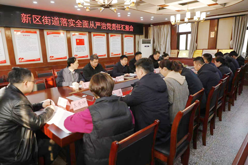 谢炜到新区街道检查全面从严治党主体责任落实情况并指导新区街道党工委民主生活会
