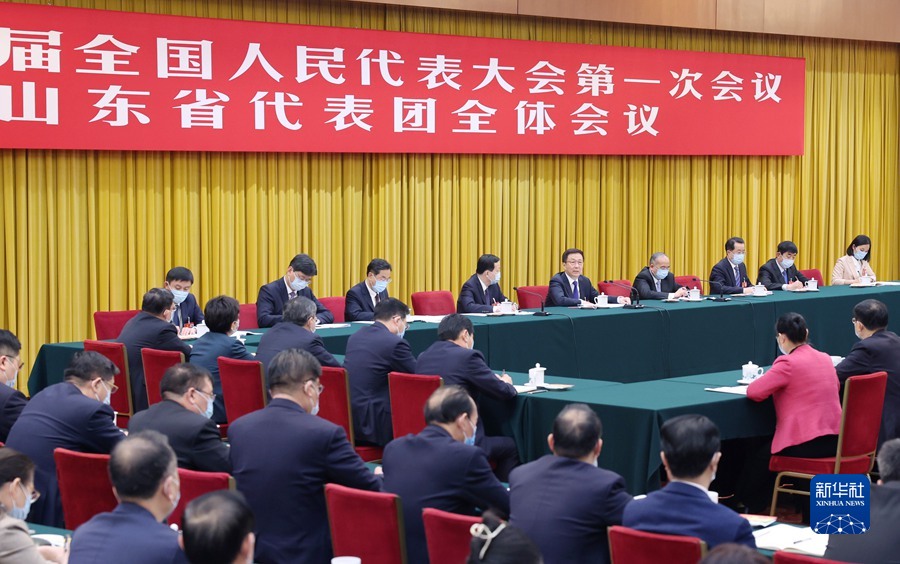 韩正在参加山东代表团审议时强调 全面贯彻落实党中央决策部署 不断夺取新时代中国特色社会主义新胜利