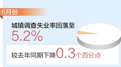 前6月，就业形势保持总体稳定