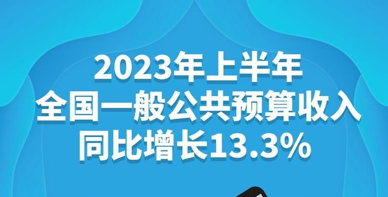 上半年全国一般公共预算收入同比增长13.3%