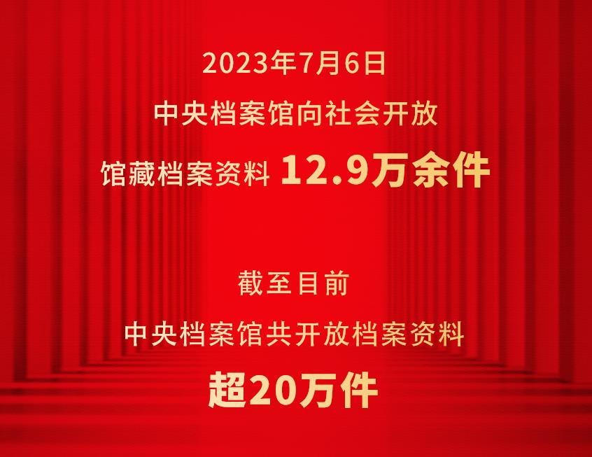 新华社权威快报丨中央档案馆向社会集中开放12.9万余件馆藏档案资料