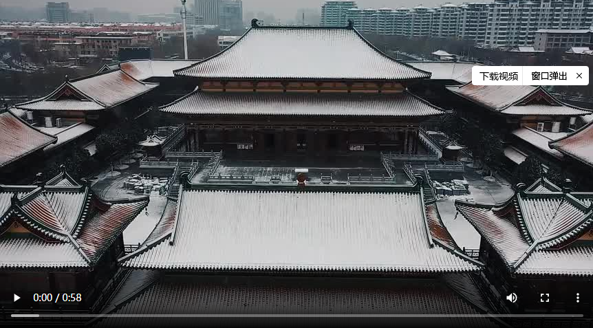 聊城市：龙年春雪至 水城美如画