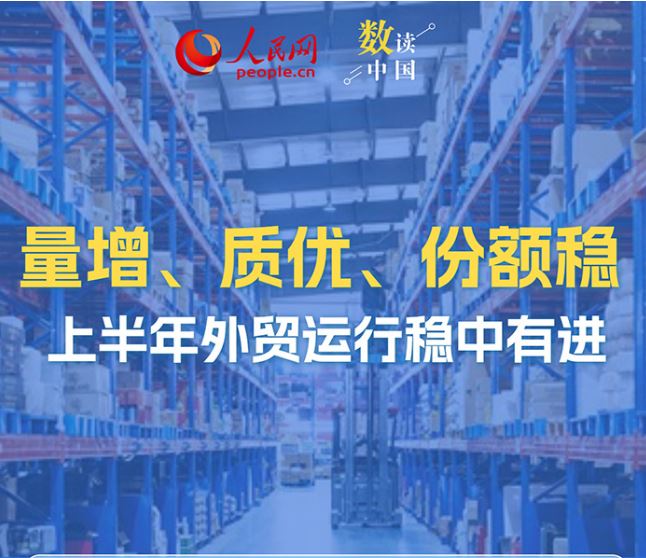 数读中国 | 量增、质优、份额稳 上半年外贸运行稳中有进