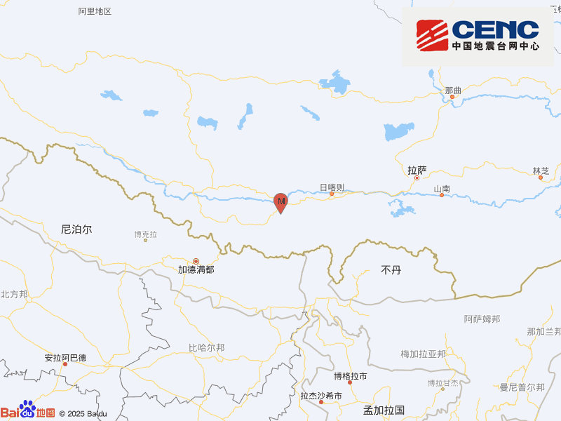 西藏拉孜发生5.5级地震 震感明显