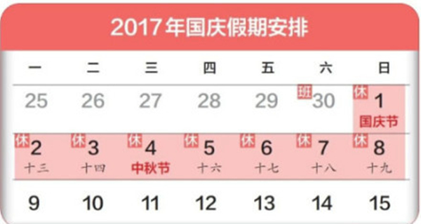 国庆中秋放假通知:高速公路免费天数比去年多一天